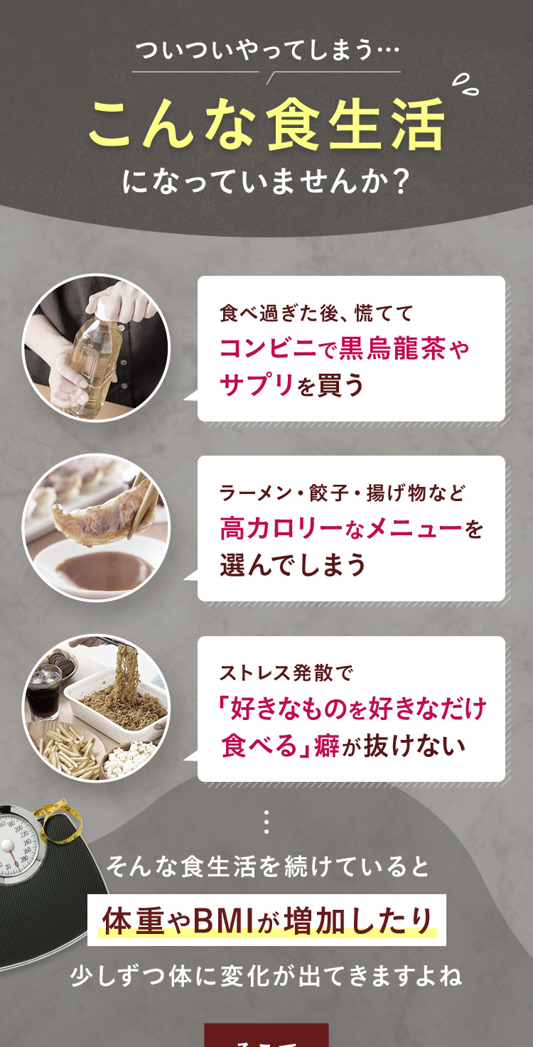 ついついやってしまう…こんな食生活になっていませんか？