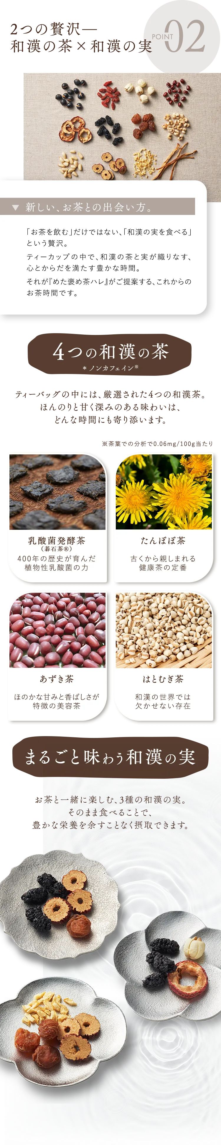 2つの贅沢、和漢の茶×和漢の実