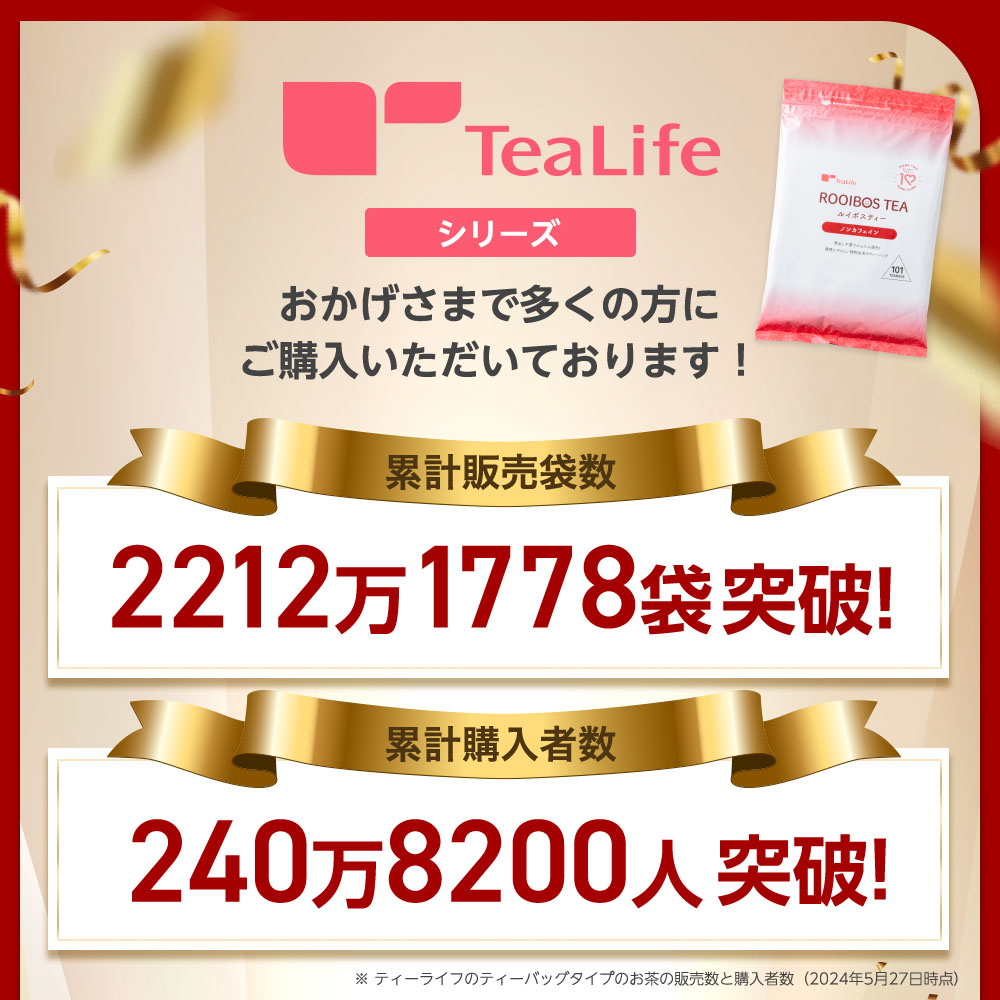 ティーライフシリーズ累計販売袋数、累計購入者数