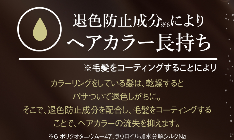 退色防止成分によりヘアカラー長持ち