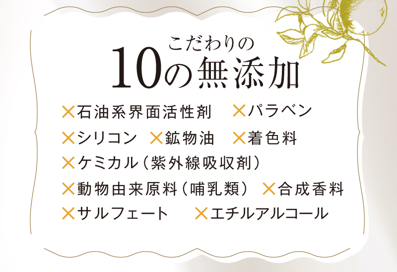 こだわりの10の無添加