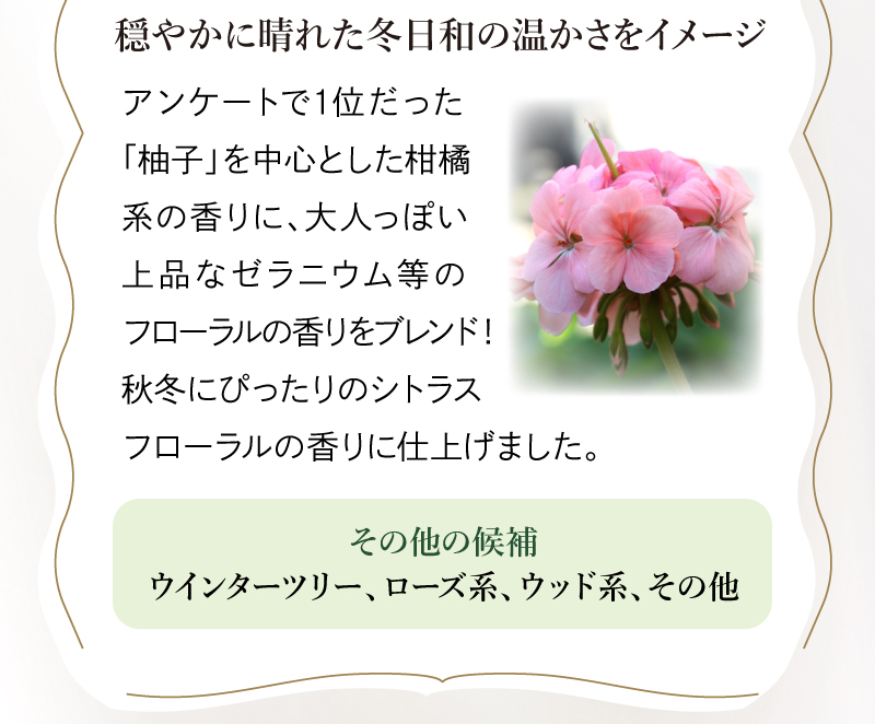 穏やかに晴れた冬日和の温かさをイメージ