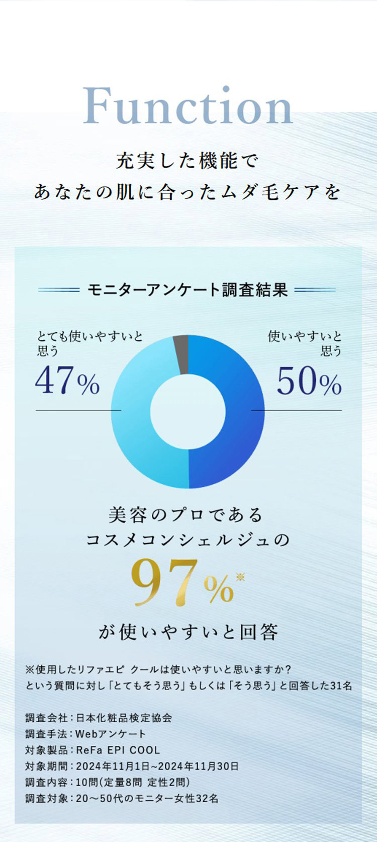 充実した機能であなたの肌に合ったムダ毛ケアを