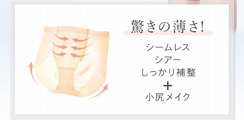 サラリシアースタイルフィットパンツ 薄さとシームレスシアー補整の説明