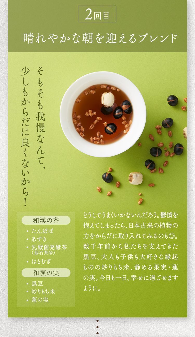 ２回目　お休み前の和漢の実