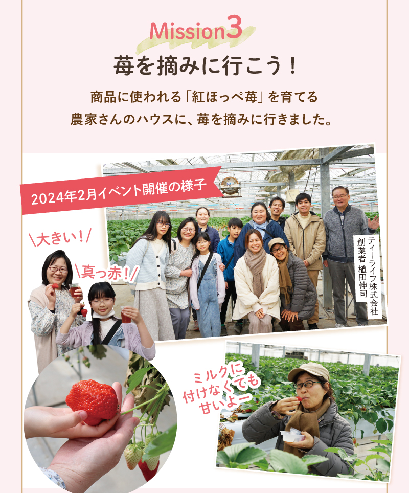 Mission3. 苺を摘みに行こう！
