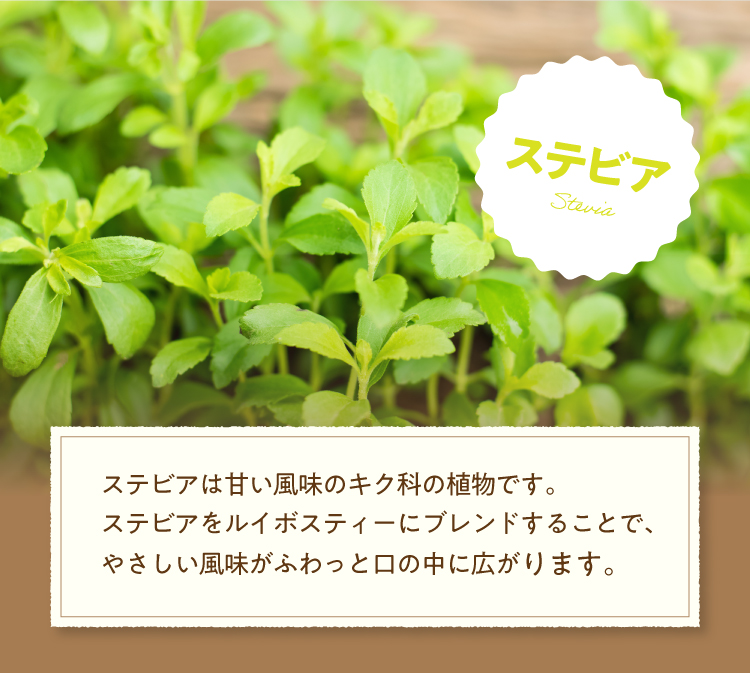 ステビアをブレンドしたやさしい甘さ
