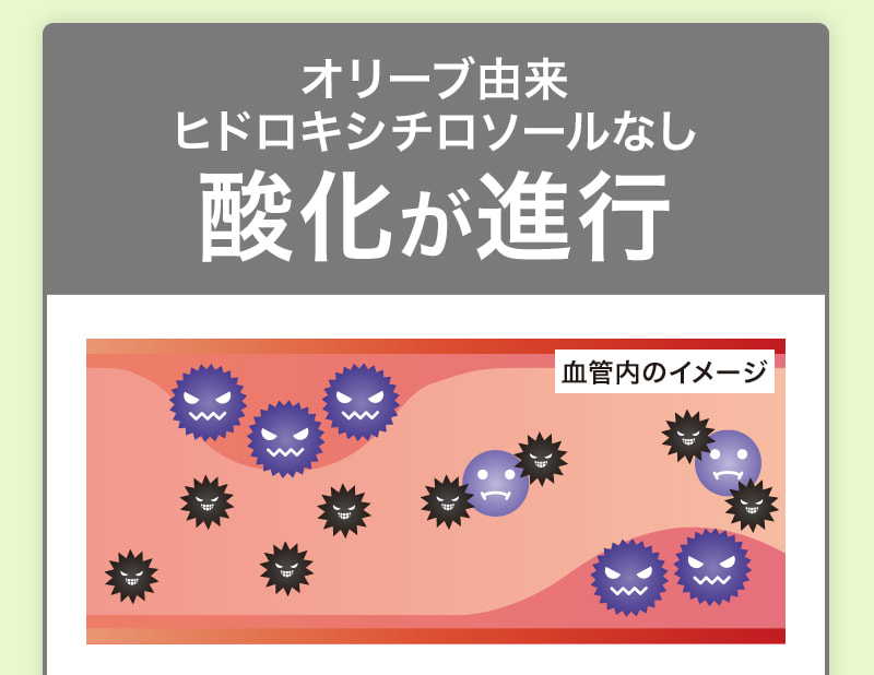 オリーブ由来ヒドロキシチロソールあり 酸化を抑制！