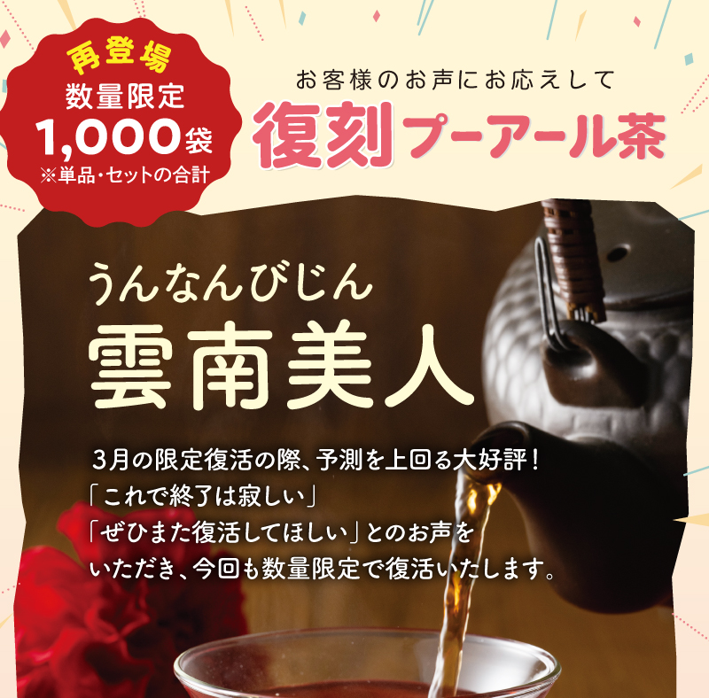 復刻プーアール茶投票2位：雲南美人