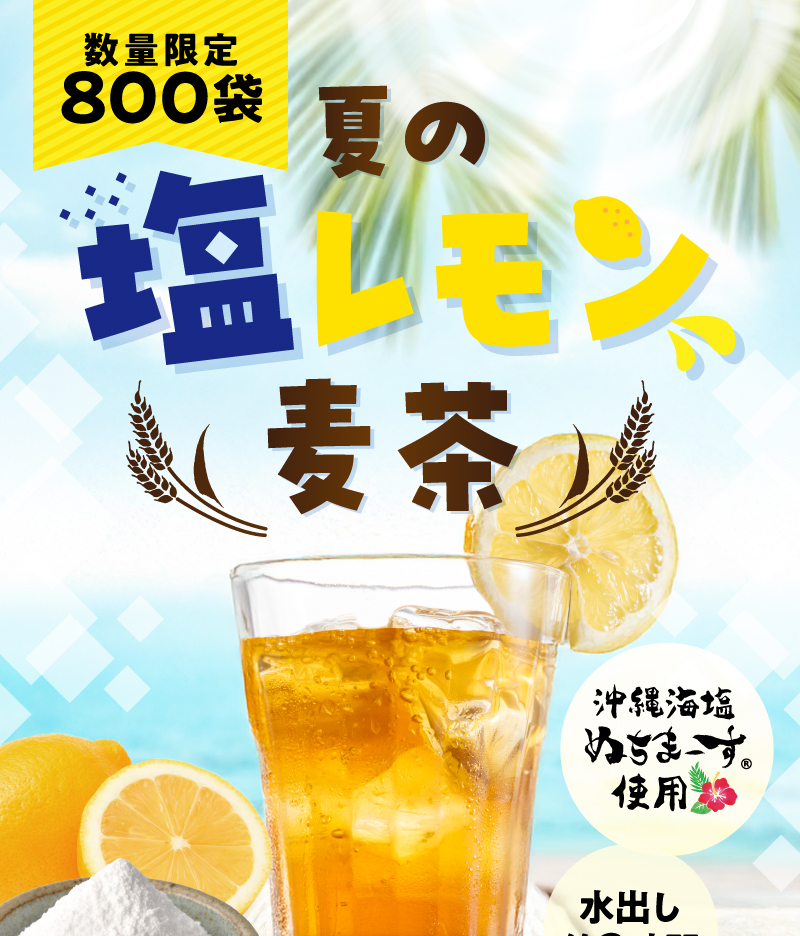 数量限定800袋 夏の塩レモン麦茶 1L用20個入