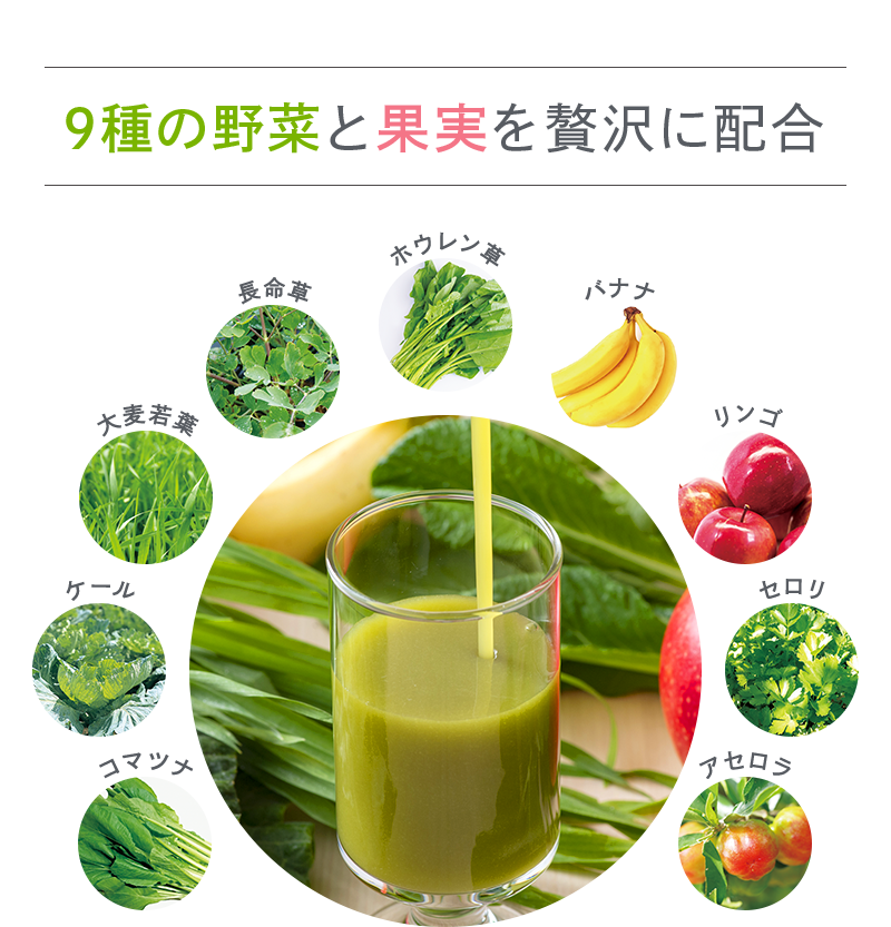 9種の野菜と果実を贅沢に配合