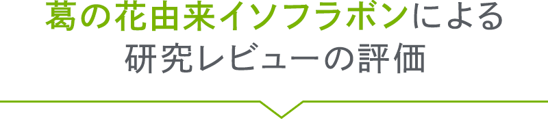葛の花由来イソフラボンによる研究レビューの評価