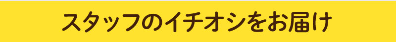スタッフのイチオシをお届け