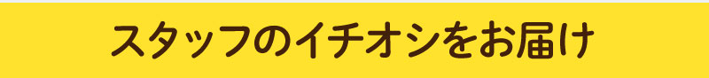 スタッフのイチオシをお届け