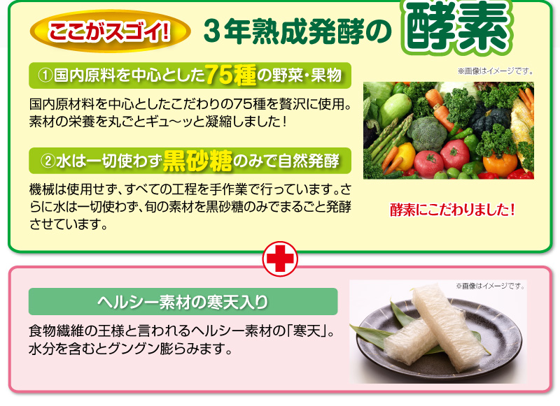 ここがスゴイ!3年熟成発酵の生酵素