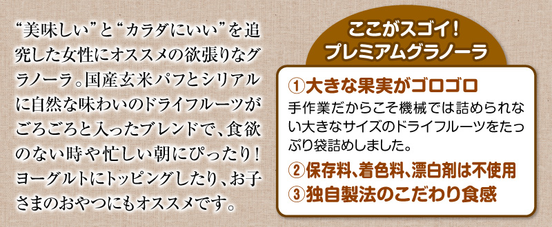 美味しいとカラダにいいを追求した女性にオススメの欲張りなグラノーラ