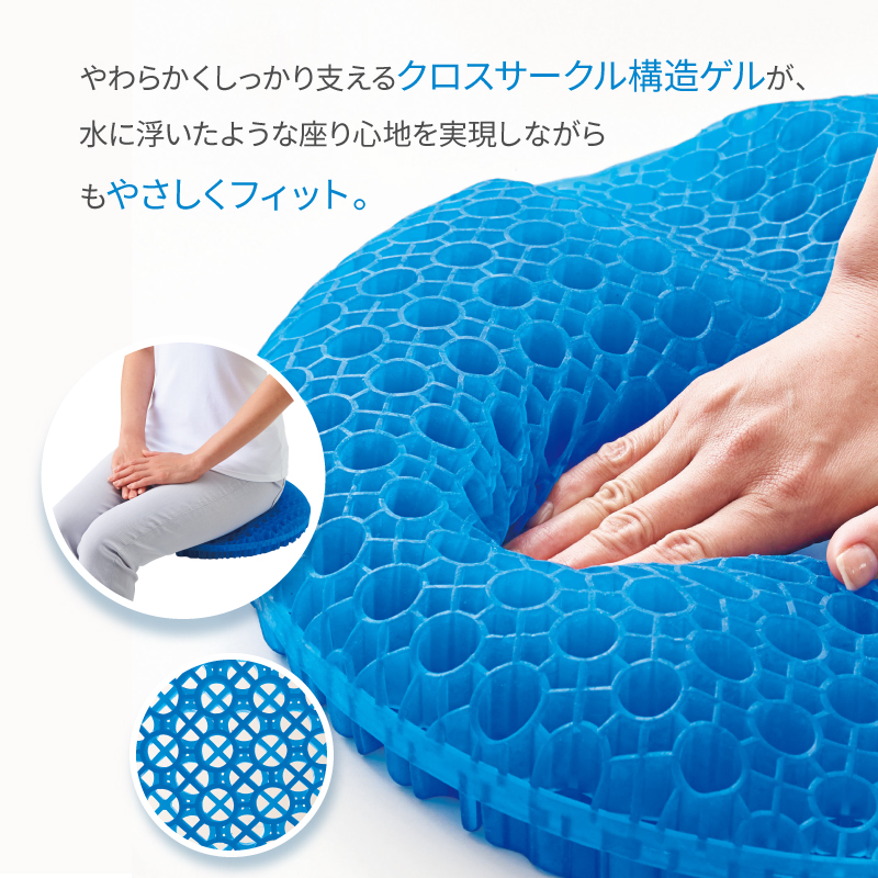 クロスサークル構造ゲルがやさしくフィット
