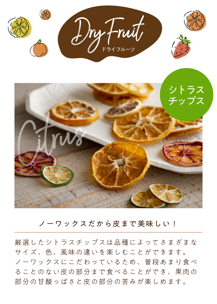 【シトラスチップス】ノーワックスだから皮まで美味しい!