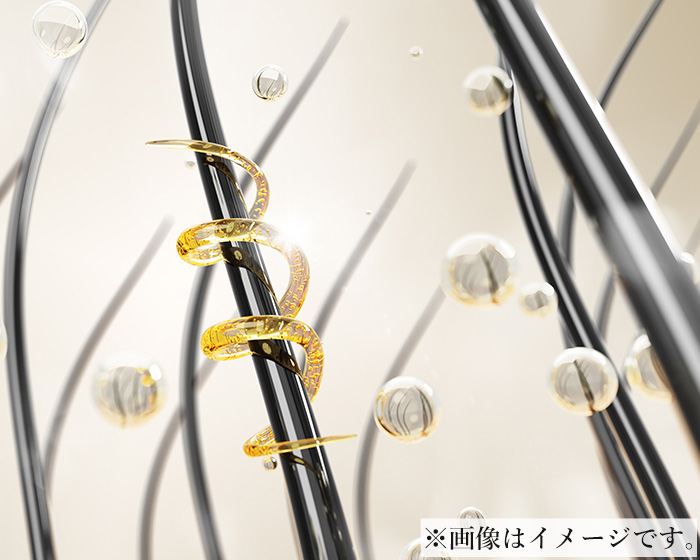 コラーゲン配合。うねりをケアし、まとまりやすい髪へ