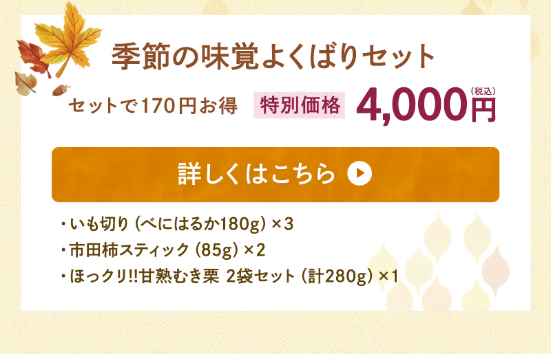 季節の味覚よくばりセット　特別価格4,000円