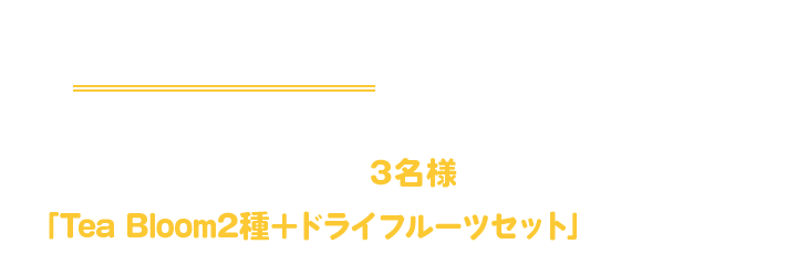 「#ティーライフ好き」のハッシュタグを付けて、ティーライフの商品をご投稿いただいた方の中から抽選で3名様に、「Tea Bloom2種＋ドライフルーツセット」プレゼント！