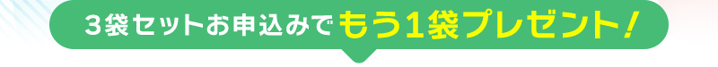 3袋セットお申込みでもう1袋プレゼント！