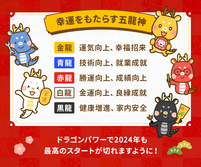 【幸運をもたらす五龍神】ドラゴンパワーで2024年も最高のスタートが切れますように！