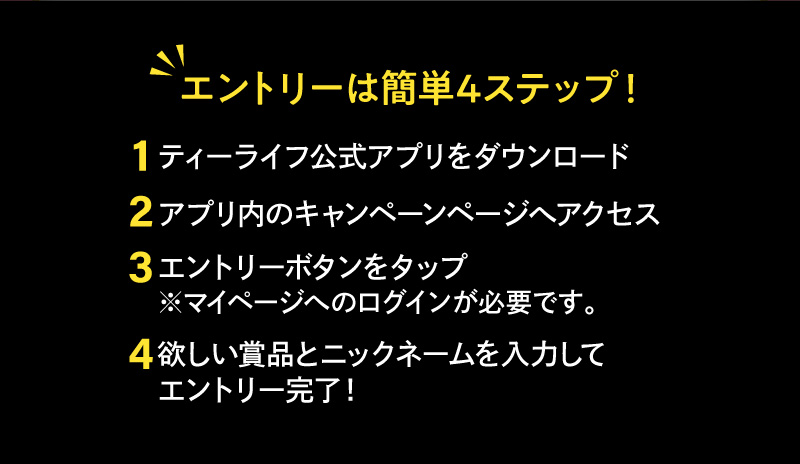 エントリーは簡単4ステップ！