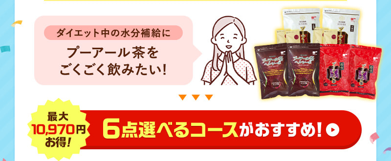 お気に入りの商品をたくさん買いたい！そんな方には、6点選べるコースがおすすめ！