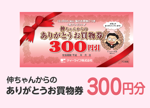 伸ちゃんからのありがとうお買物券
