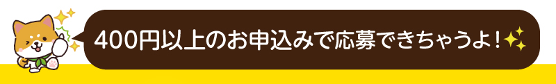 400円以上のお申込みで応募できちゃうよ！