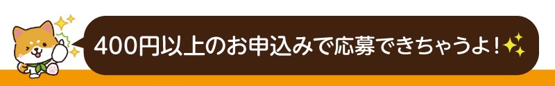 400円以上のお申込みで応募できちゃうよ!