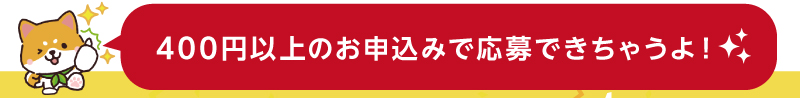 400円以上のお申込みで応募できちゃうよ!