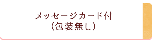 WEB限定 メッセージカード付（包装無し）