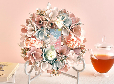 フラワーリース くすみピンク