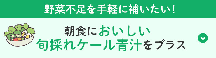 野菜不足を手軽に補いたい！ 朝食においしい旬採れケール青汁をプラス