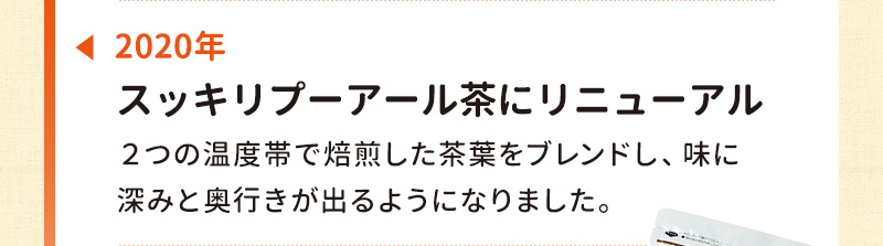 2020年：スッキリプーアール茶にリニューアル