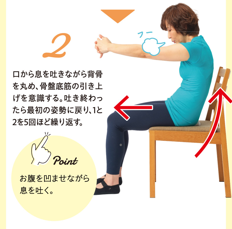 ステップ1：背中を丸めながら呼吸する(2)
