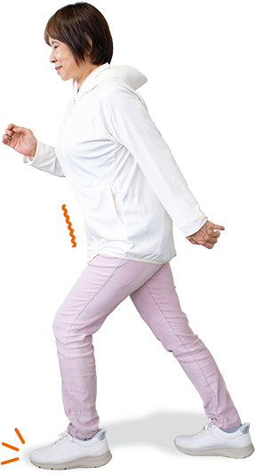 正しい姿勢と歩き方のイメージ