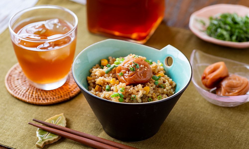 みつまろとトウモロコシの炊き込みご飯