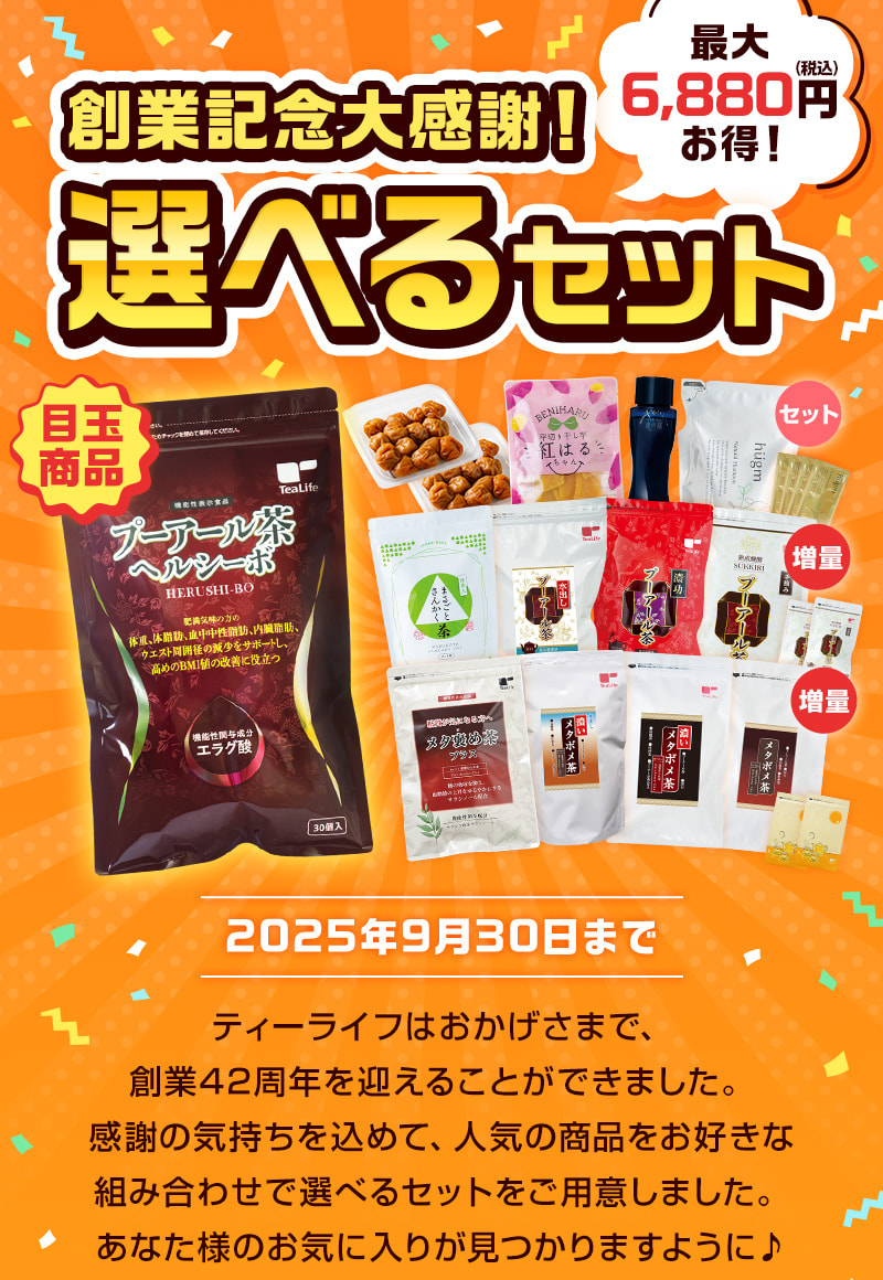 最大6,880円お得！創業記念大感謝！選べるセット