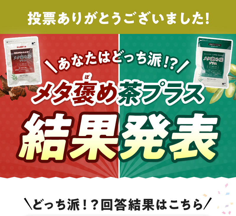 ＼あなたはどっち派！？／メタ褒め茶プラス「食後血糖値ケア」or「悪玉コレステロールケア」結果発表！